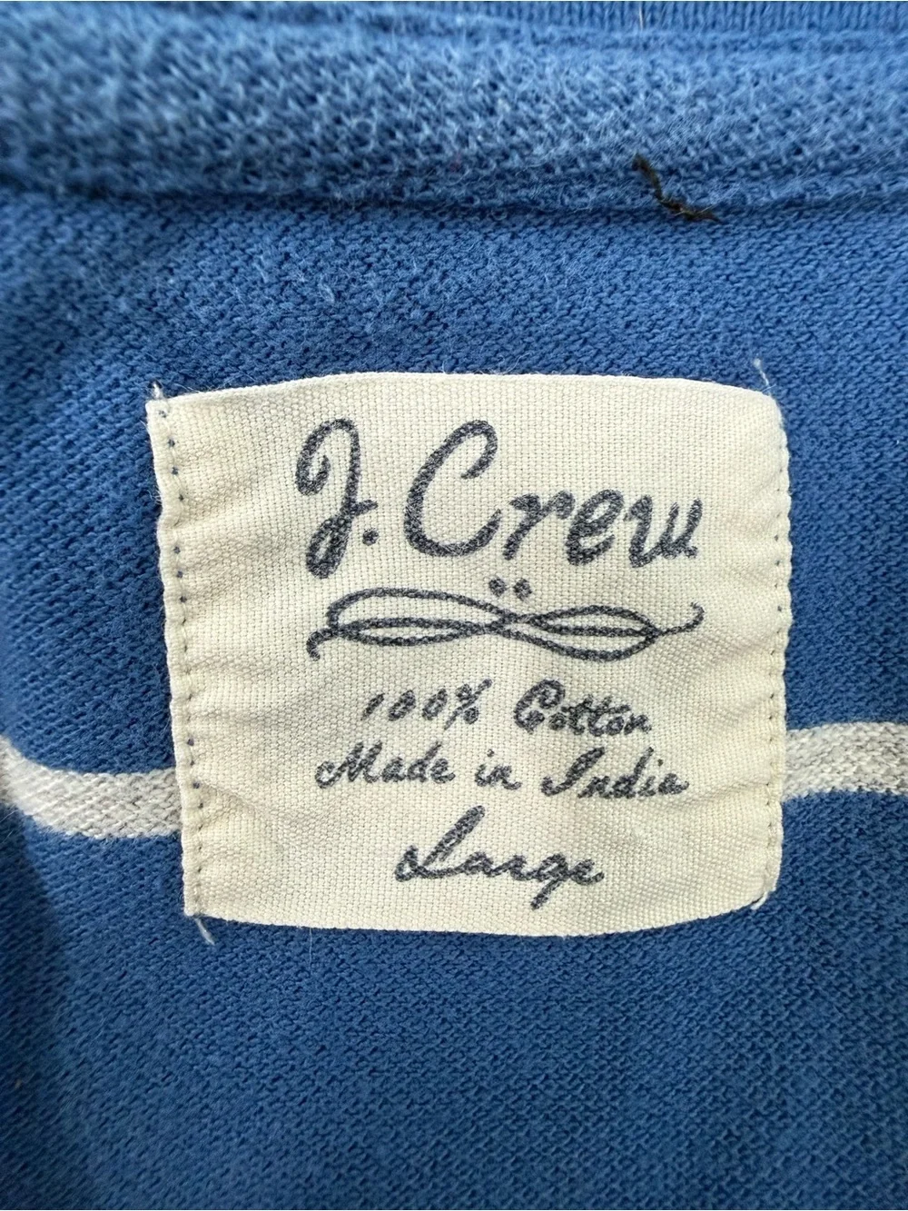 Men’s J. Crew Striped Short Sleeve Polo Short Preppy Classic Collar Cotton Large